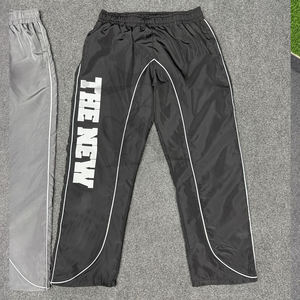 Custom Men's Cotton/Nylon Windbreaker <b>Trouser</b> Reflective Logo Winter Sport Jogging Casual Painted Fleece High Waist High Quality - Product Image 4