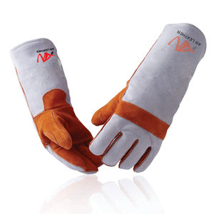 Guantes de Soldadura de Cuero Antiestáticos, Transpirables, Resistentes a Químicos, Texturizados, 12 oz de Grosor, 12 Pulgadas, Sin Silicona, Sin Polvo - Product Image 1