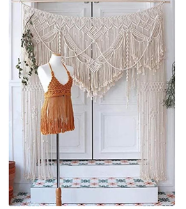 ม่านติดผนัง macrame ขนาดใหญ่พิเศษสำหรับแขวนในงานแต่งงานม่านติดผนังทำด้วยมือทำจากผ้าฝ้าย - Product Image 2