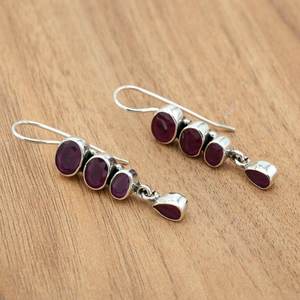 Pendiente de rubí de Plata de Ley 925 con piedras preciosas naturales, joyería de boda ligera, regalo de piedra de diamante elegante para ella - Product Image 4