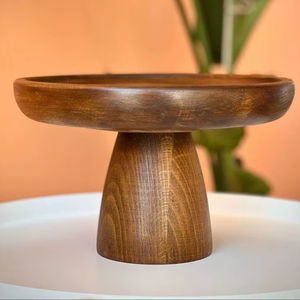 ขาตั้งเค้กไม้ทรงกลมแบบคลาสสิก ทนทาน เป็นที่นิยม เป็นมิตรกับสิ่งแวดล้อม ทนความร้อน ใช้กับเครื่องล้างจานได้ และเป็นที่วางอุปกรณ์สำหรับใช้ในครัวเรือน - Product Image 1