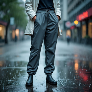 Pantalones de chándal cortavientos personalizados para mujer, pantalones de pierna ancha con diseño de chándal de retazos, impermeables, de nailon liso y poliéster para invierno - Product Image 1