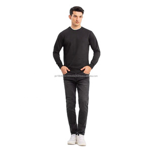 Custom Mens Fashion Sweatshirt <b>Black</b> Regular Fit Streetwear Pullover <b>Top</b> Wholesale New Fleece Fabric <b>Long</b> Sleeve Sweatshirt - Product Image 2