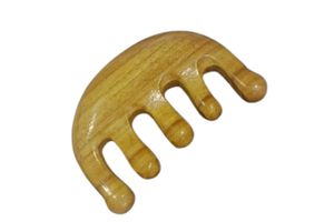 <b>Wooden</b> Massage <b>Comb</b> with Wide Tooth Natural Teak Wood Massager scalp Massager Round Tooth <b>Comb</b> Face Lift Tools for Fatigue - Product Image 2