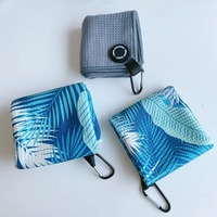 Serviette de golf en microfibre gaufrée personnalisée de haute qualité avec logo multicolore et œillets, design durable BIRD BLOOM MSW_GT-119, accessoire de golf