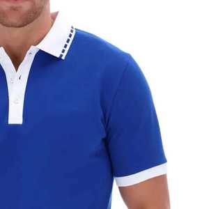 Chemises pour hommes personnalisées imprimées, en Spandex/Polyester, anti-plis, avec poche, manches courtes, logo brodé - Product Image 3