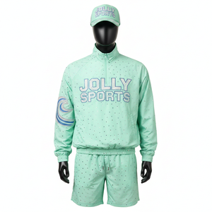 Conjunto de Pantalones Cortos Cortavientos de Poliéster Premium, Tela Ligera con Micro Puntos, Transferencia de Calor, Logotipo Personalizado, Conjunto de Pantalones Cortos Cortavientos para Hombre - Product Image 6