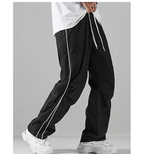 Classic <b>Men</b> Casual Pants, <b>Elastic</b> Waist Drawstring Striped Workout Pants <b>Trousers</b> with Pockets Sporty - Product Image 3