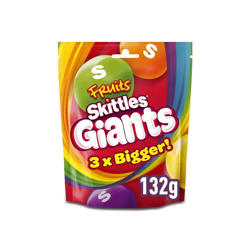 Skittles meyve devleri 132g Bite boyutu sakız şeker (12 paketi) 2x Skittles meyve devleri çılgın Sours yepyeni