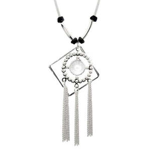 Urthn Collar Llamativo 1107726A Patrón Geométrico y Número de Moda Rodio Plateado Latón Chic Suéter Cadena Estilo - Product Image 1