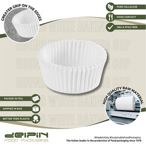 ถ้วยอบคัพเค้กทรงกลมสีขาวแบบใช้แล้วทิ้งกระดาษกันไขมันปรับแต่งได้ตามต้องการขนาดแตกต่างกัน - Product Image 2
