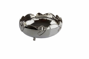Centro de Mesa Moderno Plateado de 23 cm con Flor en Plata de Sheffield para Sala de Estar, Estilo Real - Product Image 1