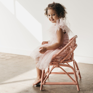 Fournisseurs de chaises en rotin du Vietnam, chaises de couleur rose pour enfants, bébés, couleurs personnalisées acceptées - Product Image 2