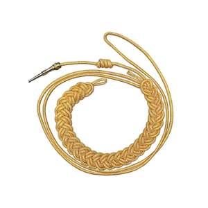 Aiguillette de cérémonie belge, rang inférieur, en soie orange avec attache argentée marine et corde torsadée tressée. - Product Image 5