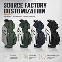 Sac de golf professionnel en cuir PU imperméable, 14 compartiments pleine longueur, logo personnalisé, léger, de luxe, pour hommes