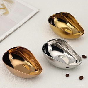 Moderno Tazón Ovalado de Acero Inoxidable con Acabado Dorado y Plateado, Plato de Metal de Grado Alimenticio para Servir Aperitivos en Hoteles, Restaurantes, Cafeterías y Mesas - Product Image 2