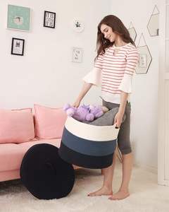 Modern Design Durable Storage <b>Baskets</b> New Handcrafted Cotton Fabric Metal round <b>Basket</b> for Home Kitchen Hotels Restaurants - Product Image 2