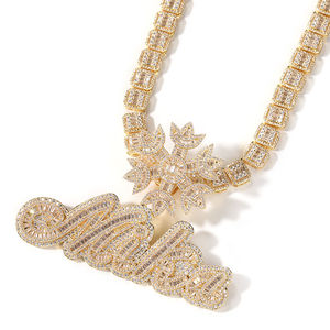 Iced Out VVS Moissanite diamante fino colgantes y dijes 14K oro amarillo diamante colgante Hip-hop joyería fina para hombres - Product Image 4