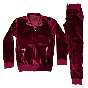 <b>Mens</b> Sweatpants and <b>Jacket</b> 100% Polyester Sweatsuit Velour Tracksuits for <b>Men</b> OEM Training Wear <b>Men</b> Plain <b>Velvet</b> Tracksuit - Product Image 1