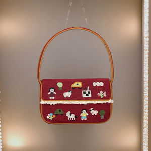 Bolso de Mano de Moda para Fiesta de Noche, Bordado por Diseñador, Hecho a Mano, con Cuentas Florales, Mini Bolso de Hombro, Acabado Premium - Product Image 3