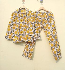 Conjunto de pijama de algodón unisex indio nueva moda ropa de dormir de verano para mujer hermosa ropa de novia - Product Image 5