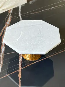 Présentoir rond à gâteaux et desserts pour mariage et événements Vaisselle dernière conception Présentoir à gâteaux grande taille en métal plaqué or - Product Image 6