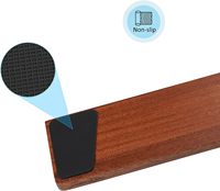 Repose-poignets en bois pour clavier Repose-poignets ergonomique antidérapant en bois massif de noyer noir pour clavier compact 60% Durable et facile
