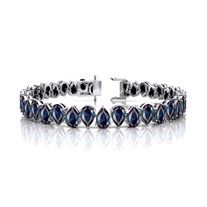 Pulsera de cadena de tenis para mujer, pulsera de mano, joyería fina, oro de 14K, corte de pera, piedra de Alejandrita cultivada en laboratorio, pulsera de tenis para mujer - Product Image 4