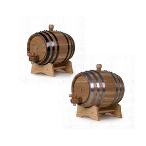 Top Wooden With Black Rim Ring Lacquer Finish 1 Litre Tequila Barrel Wholesale Supplier