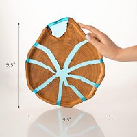 Artesanía de Resina y Madera Hecha a Mano, Imitación Antigua, Detalles en Resina Azul, Color y Tamaño Personalizables, Estilo Europeo, para Uso en Hoteles y Restaurantes