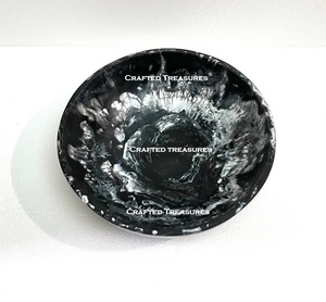 Bol de service d'affichage en résine tourbillon de qualité supérieure fait à la main bol de fruits à salade en résine nacrée noir blanc bol de vaisselle pour fruits/collations - Product Image 2