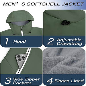 เสื้อแจ็กเก็ตกันน้ำสำหรับผู้ชายเสื้อกันลมสำหรับเดินเขากันหนาวออกแบบได้ตามต้องการ - Product Image 6