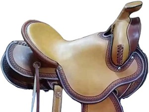 Selle Western de cheval faite à la main de haute qualité Design usiné Produit en cuir de course anglais directement de l'Inde - Product Image 5