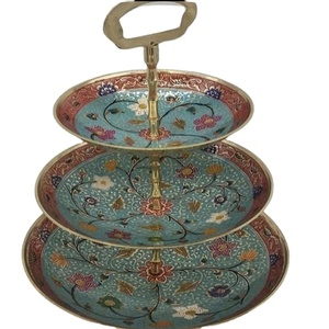 Soporte elegante para pastel de 3 niveles, Soporte redondo multicolor para pastel de mesa de cocina, soporte de latón para fiesta de matrimonio y cumpleaños - Product Image 1