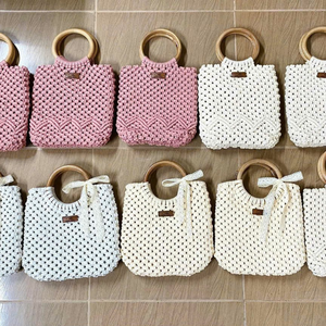 Women's Crochet Bag Knitted Shoulder Crossbody Handbags Aesthetic Shopping Bag Cute <b>Purses</b> Crocheted Bag OEM Made in Vietnam - Product Image 4