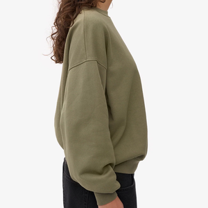 Sweat-shirt pour femme en coton tissé polaire, grande taille, col rond, imprimé personnalisé, brodé, écologique, coupe-vent, vente chaude, automne-hiver - Product Image 5