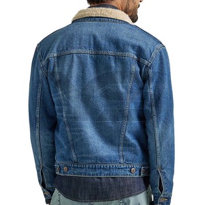 New Arrival Wholesale Coated Winter Men's Denim Jean Jacket with Cotton Lining Viscose Shell Windproof Casual - Product Image 2
