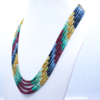 Perles de pierres précieuses naturelles saphir, émeraude, rubis facettées taille brillant certifiées GIA de qualité supérieure, 5 rangs, prix de gros