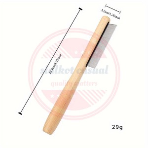 Outil professionnel en acier inoxydable pour chiens et chats, 1 pièce, avec hanlde en bois, outils de toilettage pour animaux de compagnie en gros - Product Image 2