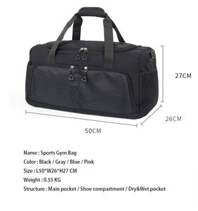 Bolsa Deportiva Impermeable de Talla Grande con Logotipo Personalizado, Bolsa de Viaje Unisex para Fin de Semana, con Compartimento para Zapatos - Product Image 3