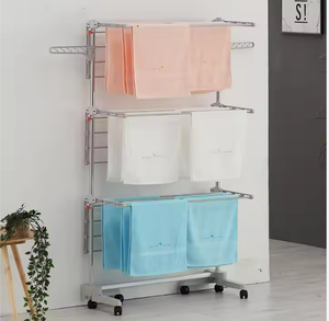 [Doleefun A] Sản xuất tại Hàn Quốc giá phơi gấp Giá phơi đồ giặt 6 tầng có thể di chuyển 1460*640*1405mm - Product Image 3