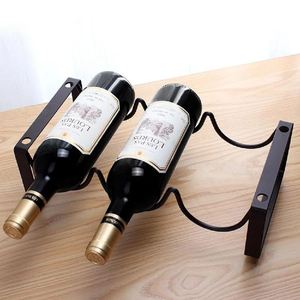 Support de stockage de bouteille de vin en métal minimaliste pour cuisine décoration de la maison table à manger champagne vin présentoir support bar - Product Image 2