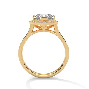 2.0ct Heart Cut Moissanite Halo <b>Solitaire</b> <b>Ring</b> 925 Sterling <b>Silver</b> Engagement Band - Product Image 5
