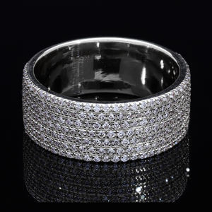 Anillo de Banda Ancha de Oro de 14K con Diamante CVD Cultivado en Laboratorio, Chapado en Rodio, Certificado IGI, Corte Brillante, Anillo de Lujo para Mujer - Product Image 3