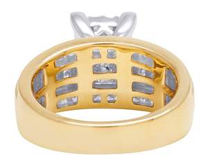 S925 Argent Carré Forme Cluster Rond, Baguette Et Princesse Coupe Moissanite Diamant Anneau avec pour Des Occasions Spéciales - Product Image 6