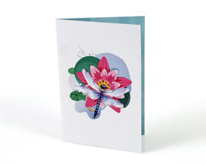 Modèle d'animal en papier 3D de libellule et de lotus, artisanal, nouvelle arrivée, carte pour invitations d'anniversaire, vente en gros disponible - Product Image 2