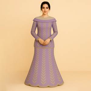 Bayang Emas Modeste Traditionnel Musulman Kebaya Respirant Coton Mousseline de Soie BAJU KURUNG Plus Taille et Caractéristiques Antistatiques - Product Image 2