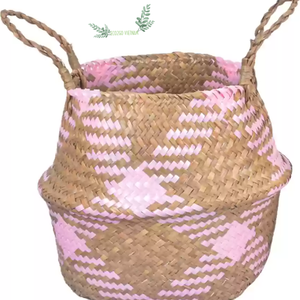 Haute qualité faite à la main 2025!!! Panier en jonc de mer naturel/panier en jonc de mer de stockage/panier en jonc de mer au Vietnam - Product Image 1