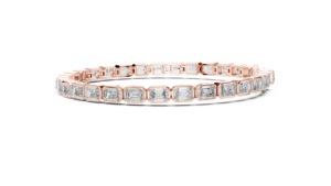 Pulsera de Tenis para Mujer en Oro Blanco Macizo de 18 Quilates con Baño de Rodio, Diamantes Naturales con Corte Esmeralda en Engaste de Bisel, Certificado IGI, Diamantes Auténticos - Product Image 3