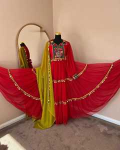 Vestido Afgano Kuchi de Diseño Vintage, Hecho a Mano, Tribal, Tradicional, Bordado, Vestido de Festival Afgano Kuchi para Mujer, Cultura Pashtún - Product Image 3